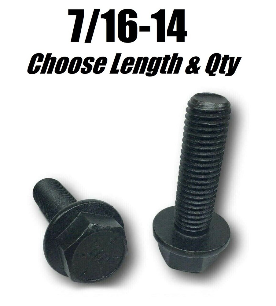 7/16-14 Grade 8 Flange Frame Bolt Black Phosphate & Oil (All Sizes & Qty’s 7/16″