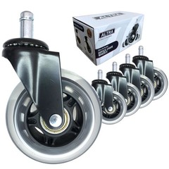 Set of 5 Office Chair Rollerblade Wheels Caster Heavy Duty 3 inch