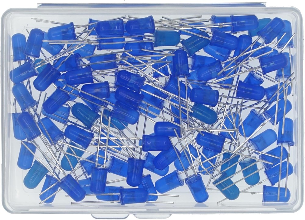 100 Pcs 5mm Blue LED Diode Lights DC 2V 3V 20mA Emitting Diodes LED Bulb DIY