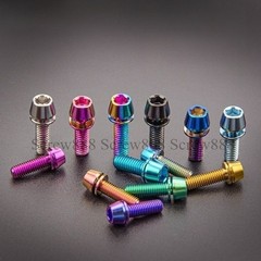 M5 M6x16 18 20 25mm Titanium Bolt+Washer MTB Bike Fixed Stem Handlebar Part 6pcs