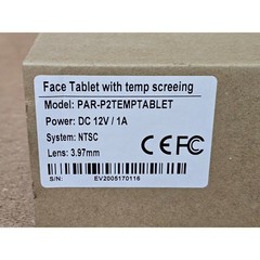 InVid Face Tablet with Temp Screening Unisex OS Black Solid PAR-P2TEMPTABLET NEW
