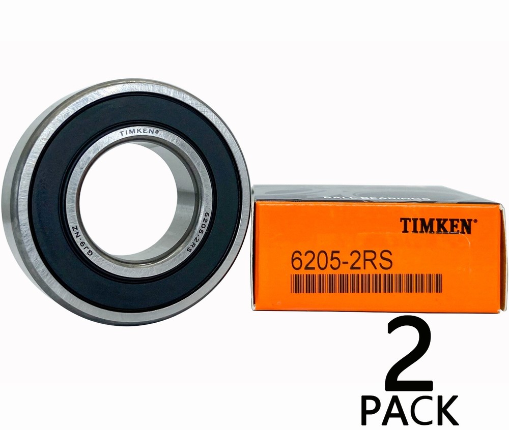 （2PACK） TIMKEN 6205-2RS 25X52X15MM Double Rubber Seal Bearings