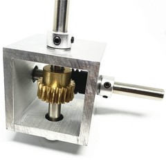 20:1 Right Angle Worm Gearbox 90° Angle Drive Steering Gear Reducer 20T Red
