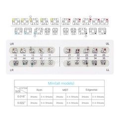 20X AZDENT Dental Orthodontic Brackets Brace Mini Standard Roth/MBT Slot.022 018
