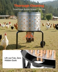 25.6in 1200W Poultry Plucking Machine 275RPM 158 Fingers Stainless