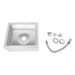 Stainless Steel Floor Mop Sink 22 × 19 × 12 In – 8 In Deep Rectangular Basin