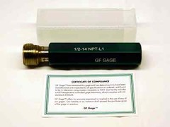 NEW 1/2 14 NPT L1 PIPE THREAD PLUG GAGE .5 .50 .500 .5000 N.P.T. NATIONAL TAPER