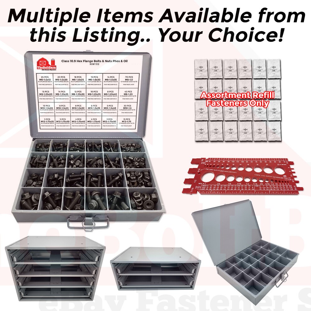 Metric Hex Cap Flange Bolt & Nut Class 10.9 Screws Assortment OR Accessories
