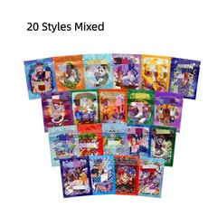 100 pcs 1g Holographic Mylar Bags – 20 Styles Mixed Smell Proof Zipper for Herbs