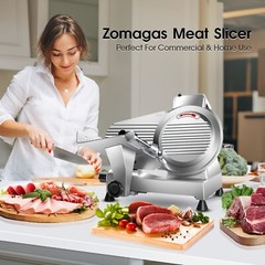 Electric Commercial Meat Slicer 10in Steel Blade Frozen Meat Cheese Slicer 240W