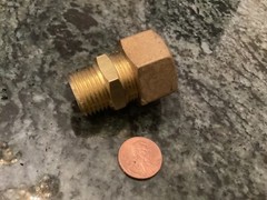 brass 1/2 NPT to 18 MM smooth pipe compression fitting adapter water plumbing