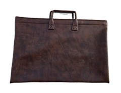 Vintage IBM Easy Open Document portfolio Holder with handles vinyl brown