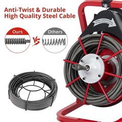 Drain Cleaner Machine ,75 Ft x 1/2 In Portable Electric Drain Auger Sewer Snake