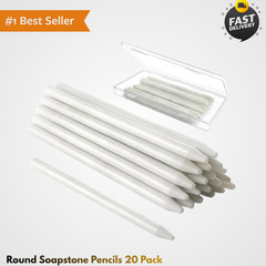 Round Soapstone Pencils 20 Pack, Soapstone Refills Professional Welding Chalk fo