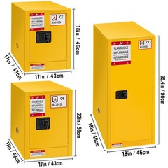 11Ga/12Ga/16Ga Safety Storage Cabinet Yellow Flammable Welded Bin Fireproof