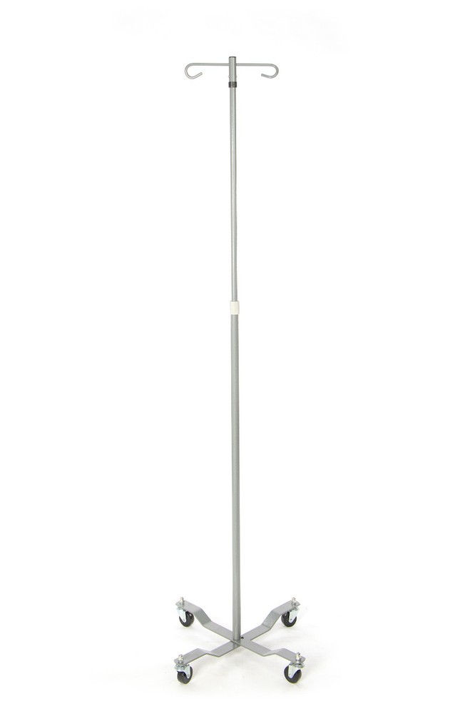 Rolling 2-Hook 4-Leg IV Stand Pole Wheeled I V Poles I.V. Cart Stand