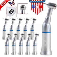 1-10* Dental Slow Low Speed Handpiece Push Button Contra Angle w/ FG 1.6MM Head