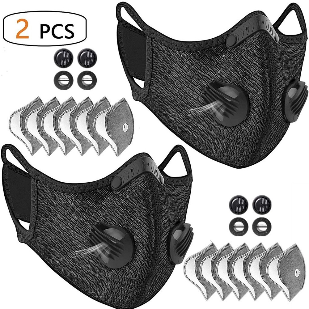 2x Half Face Cover Respirator Reusable Face Mask Bike Sports Worksite Facepiece