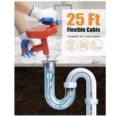 Vastar Drain Clog Remover & Tools Kit, 25Ft. Plumbing Snake Drain Auger