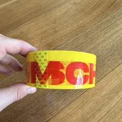 MSCHF PRINT BANNED 3M Scotch Pre-Printed Text Yellow/Red 2″ Carton Sealing Tape