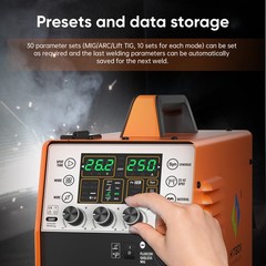 6IN1 MIG Welder 250Amp 230V Aluminum MIG Gas Gasless MIG MMA Welding Machine Set