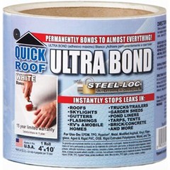 cofair products inc UBW410 Quick Roof, 4 -Inch x 10 -Feet, White, Ultra Bond,
