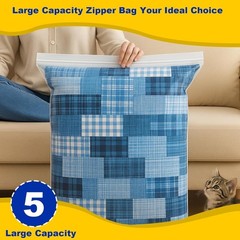 Reusable 5 Gallon Plastic Storage Bags with Zipper Clear Large 18×24 Inch Heavy