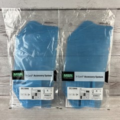 New Lot of 2 MSA V-Gard Contoured Clear Safety Visor Face Shields For Hard Hats
