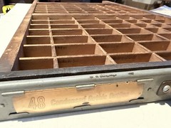 Ludlow Vintage Letterpress Printer Drawer Tray 27 X 16”-98 Spaces