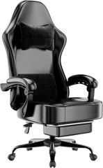 Gaming Chair with Pocket Spring Cushion and Footrest, Ergonomic Computer Chair f