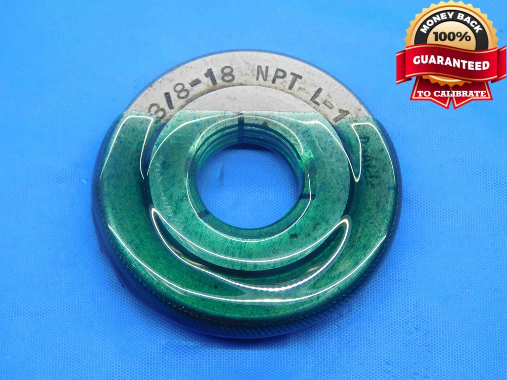 3/8 18 NPT L1 PIPE THREAD RING GAGE .375 .3750 N.P.T. NATIONAL TAPER INSPECTION