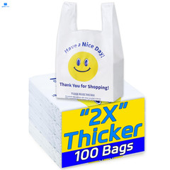 YovhVon 0.8Mil(20 Microns), 100 Count, Plastic Bags with 1/6 Barrel, White