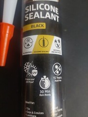 Xfasten Silicone Sealant Waterproof Black Cartridge, 10.1 Oz Caulk All weather
