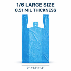 Grocery T Shirt Carryout Bags Plain White Retail Bags 21×6.5×11.5 0.51 mil