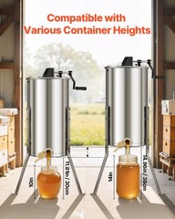VEVOR Manual Honey Extractor 2Frame Beekeeping Honeycomb Spinner Stainless Steel