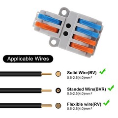 10 Pcs Lever Wire Connectors, Quick Wiring Cable Connector Push in Conductor