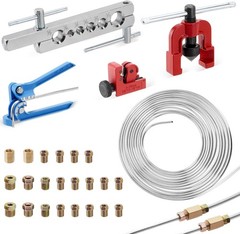 25Ft 3/16″ Zinc-Coated Brake Line Kit (Include 16 Fittings, 2 Unions and 4 Nuts)