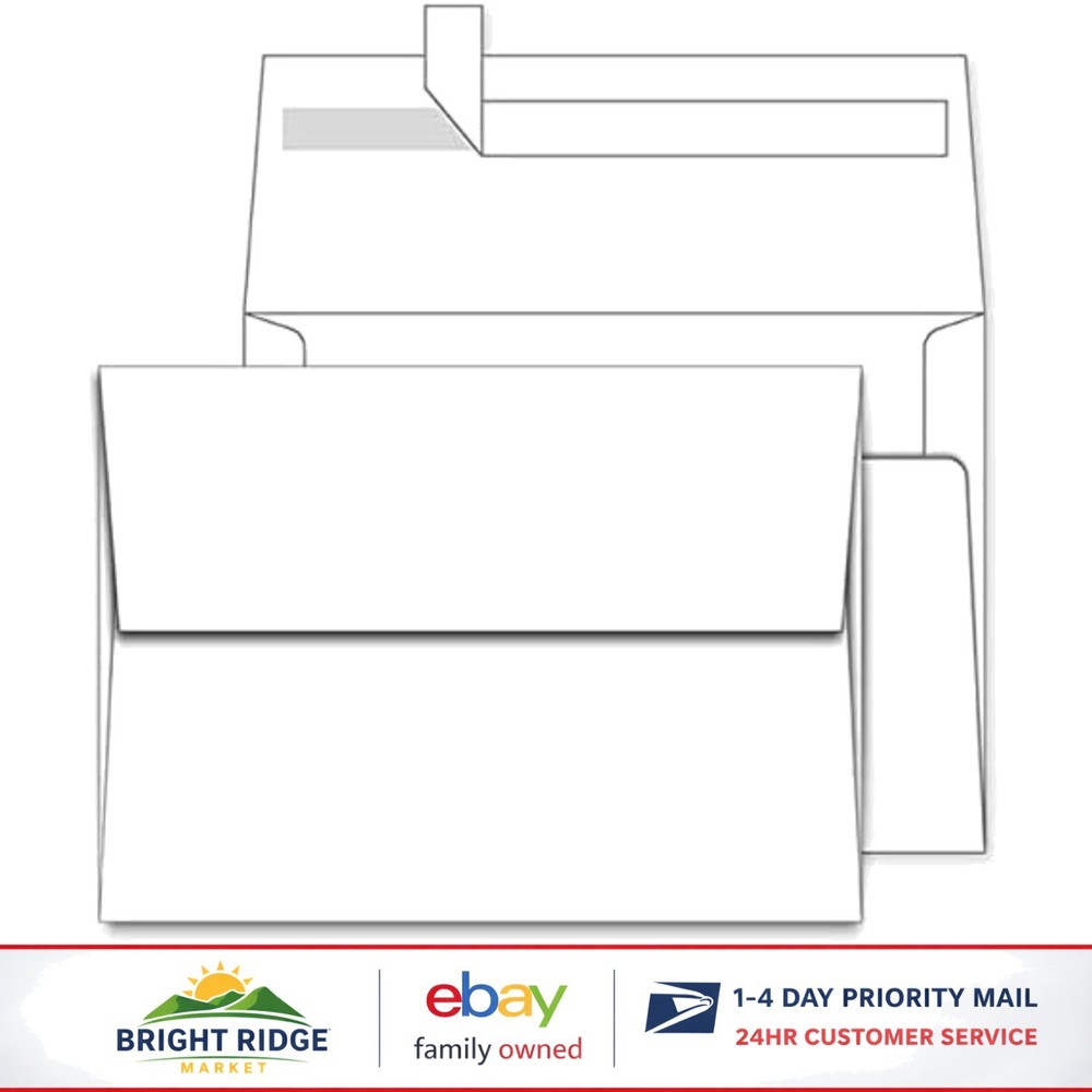 White 5.25×7.25 Envelopes 100 Pack Perfect for Events and Invitations