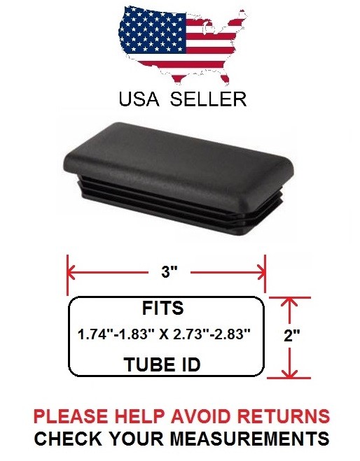 2 x 3 INCH RECTANGLE TUBING PLUG/END CAP 2″ X 3″ – QUANTITY 4