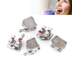 AZDENT Dental Ortho Metal Braces Brackets Mini Roth.022 Hook345/Arch Wire Nature