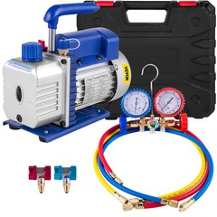 VEVOR 3 CFM Air Vacuum Pump HVAC Manifold Gauge Set AC A/C Refrigeration Kit