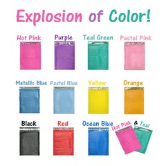 8.5×12 Colored Poly Bubble Mailers Pink,Teal, 8×12 Shipping Mailing Envelopes #2