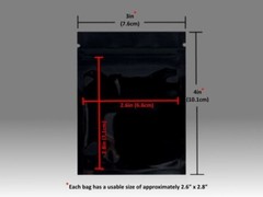 100 Premium 3×4″ Matte Black Small Double-Sided Mylar Foil Zip Storage Bags