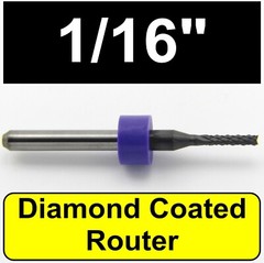 PCD Diamond Coated Carbide Router – 1/16″ 1.60mm – Cuts Carbon Fiber ceramic CNC