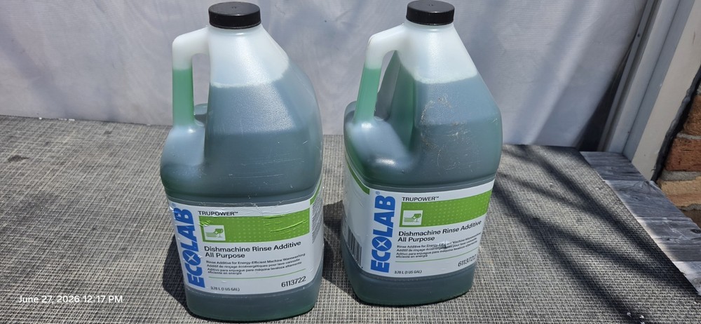 ECOLAB 6113722 Trupower All Purpose Dishmachine Rince Additive 2 Gallons