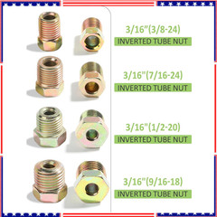 25 Ft. 3/16 OD Copper Nickel Brake Line Tubing Coil and Fitting Kit, 25 Ft of 3/
