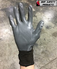 ATLAS FIT 370 SHOWA BLACK LARGE NITRILE GARDENING WORK GLOVES, 12-PAIRS