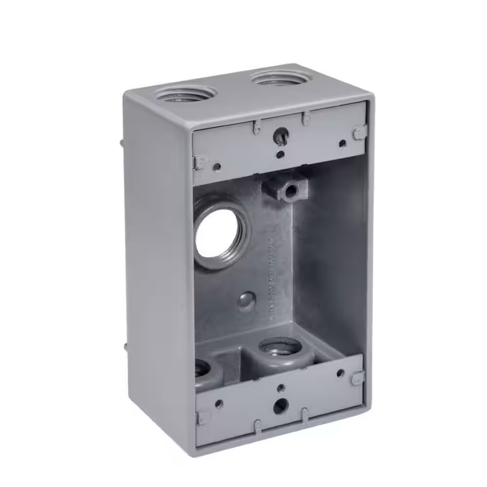 3/4 In. Weatherproof 5-Hole Single Gang Electrical Box (25-Pack)
