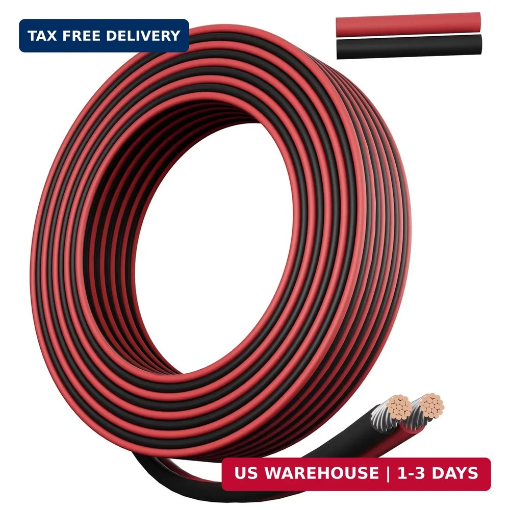 HiFind 22 Gauge 2 Conductor Electrical Wire 50 Ft, 22 AWG Stranded Tinned Copper