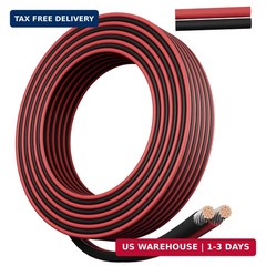 HiFind 22 Gauge 2 Conductor Electrical Wire 50 Ft, 22 AWG Stranded Tinned Copper